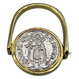 David Markstein Italian Jewelry Bronze Milor Italy Reversible Coin Pendant